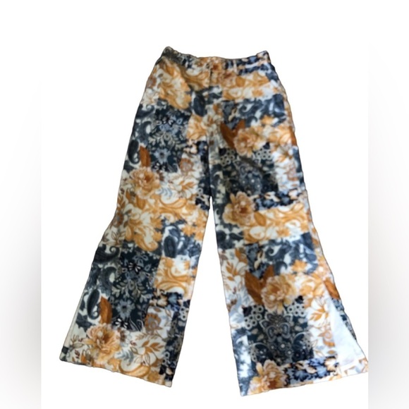 Boston Proper Arizona Patchwork Print Linen Wide Leg Palazzo Pant Size 12 Summer - Picture 3 of 11